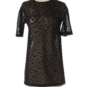 Nasty Gal mesh star oversized shirt dress